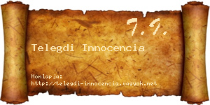 Telegdi Innocencia névjegykártya
